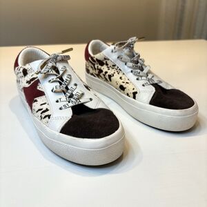 Vintage Havana Women's Lafayette‎ Leather Low-Top White Wine Sneakers US Size 6